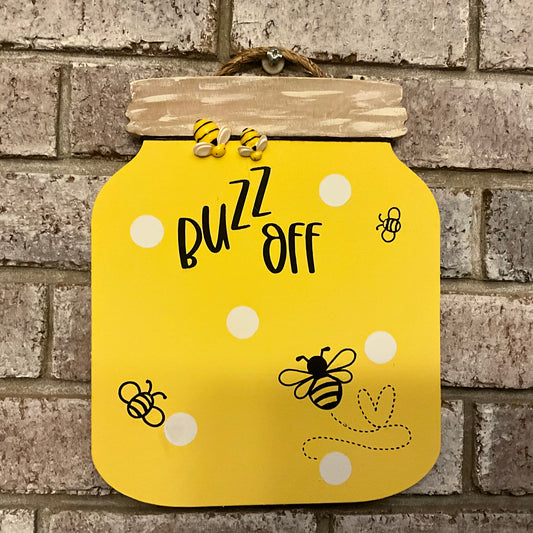 Wooden mason jar sign Bee Decor